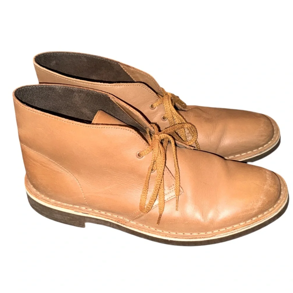 Clarks Men's Bushacre‎ 2 Aubergine Leather Chukka Boots Size 11